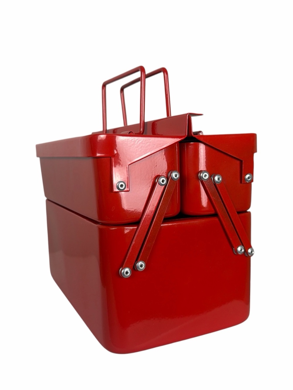 Brightroom Red Metal Cantilever Toolbox Organizer Storage Caddy - Picture 4 of 12
